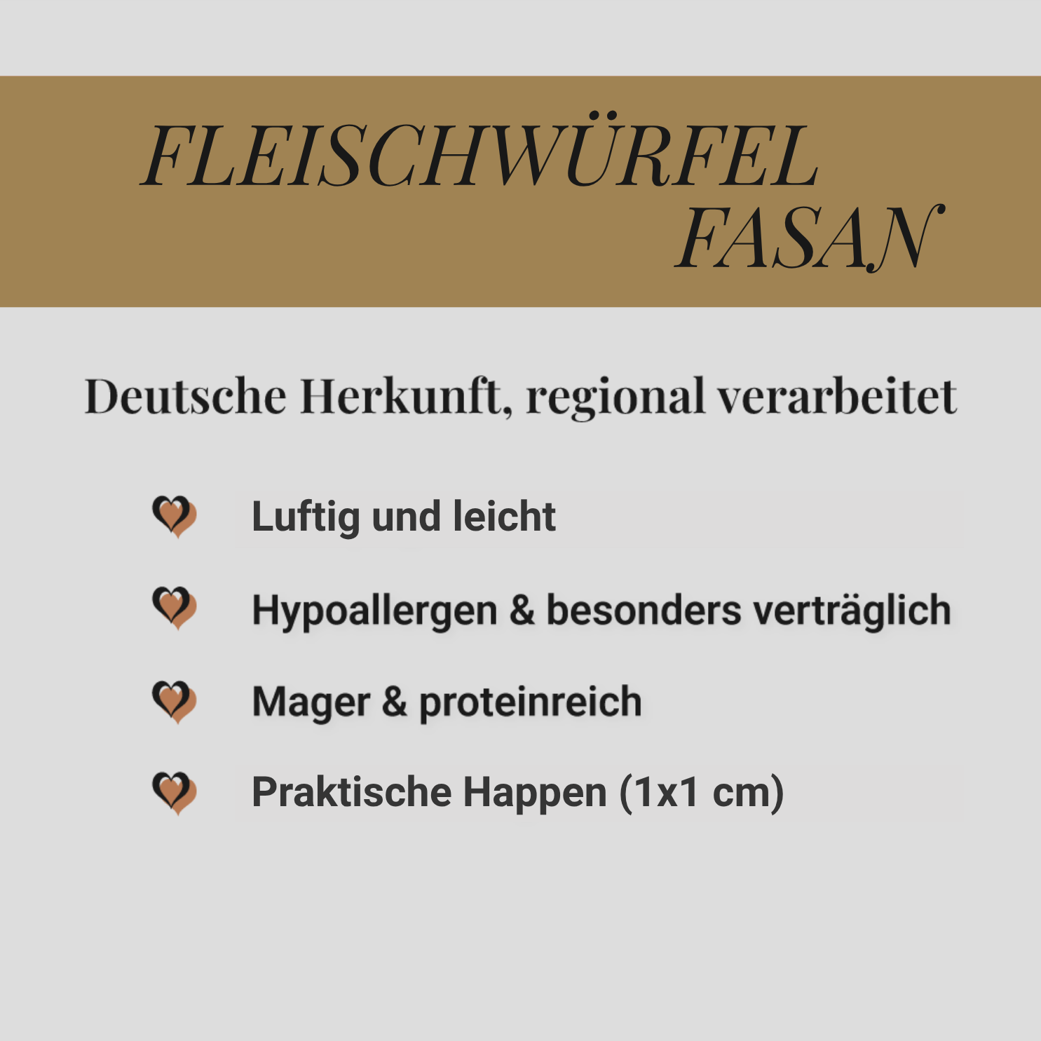 Fleischwürfel Fasan, 500g