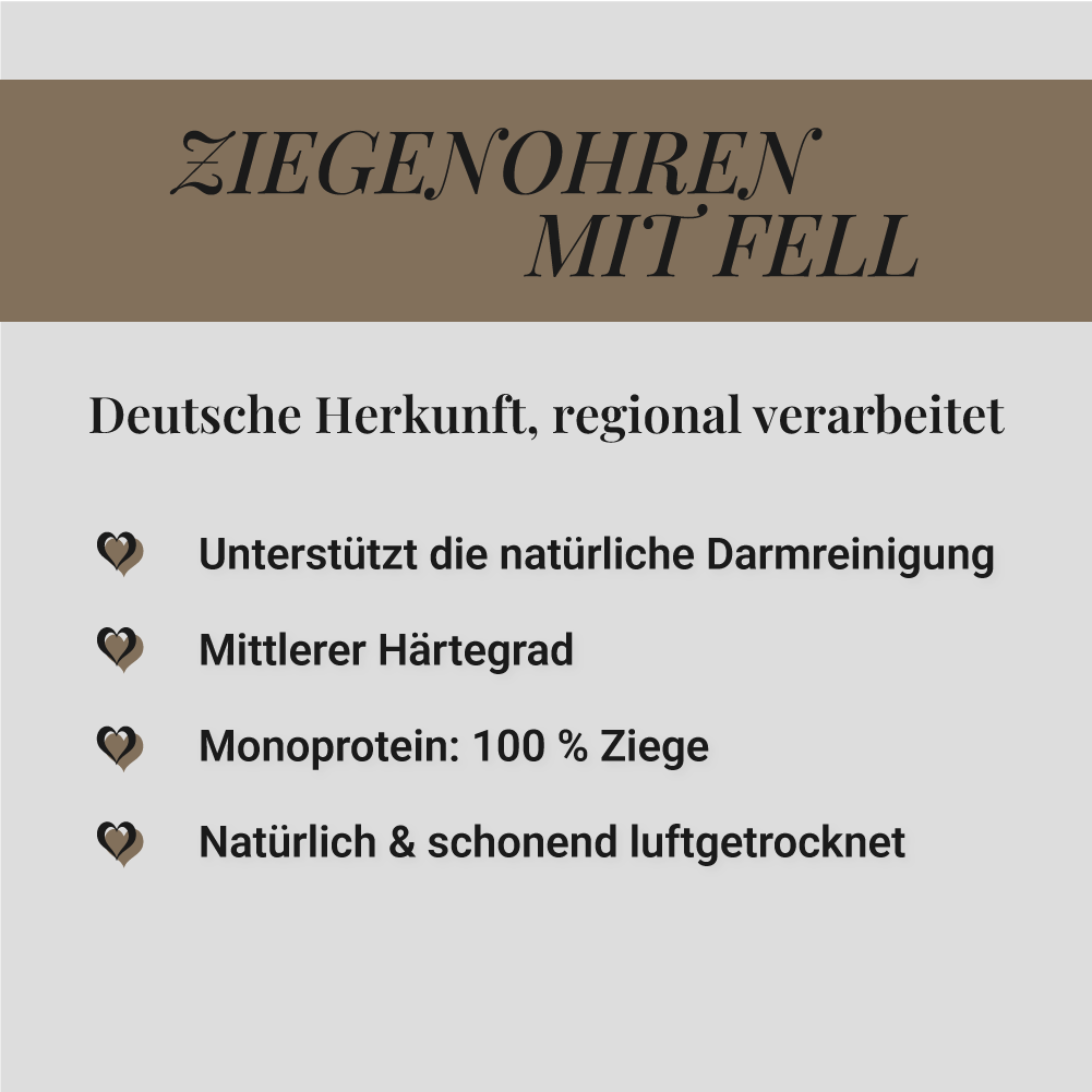 Ziegenohren mit Fell, 1kg