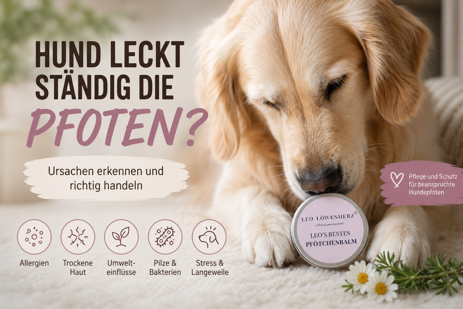 Hund leckt ständig die Pfoten – Ursachen erkennen und richtig handeln