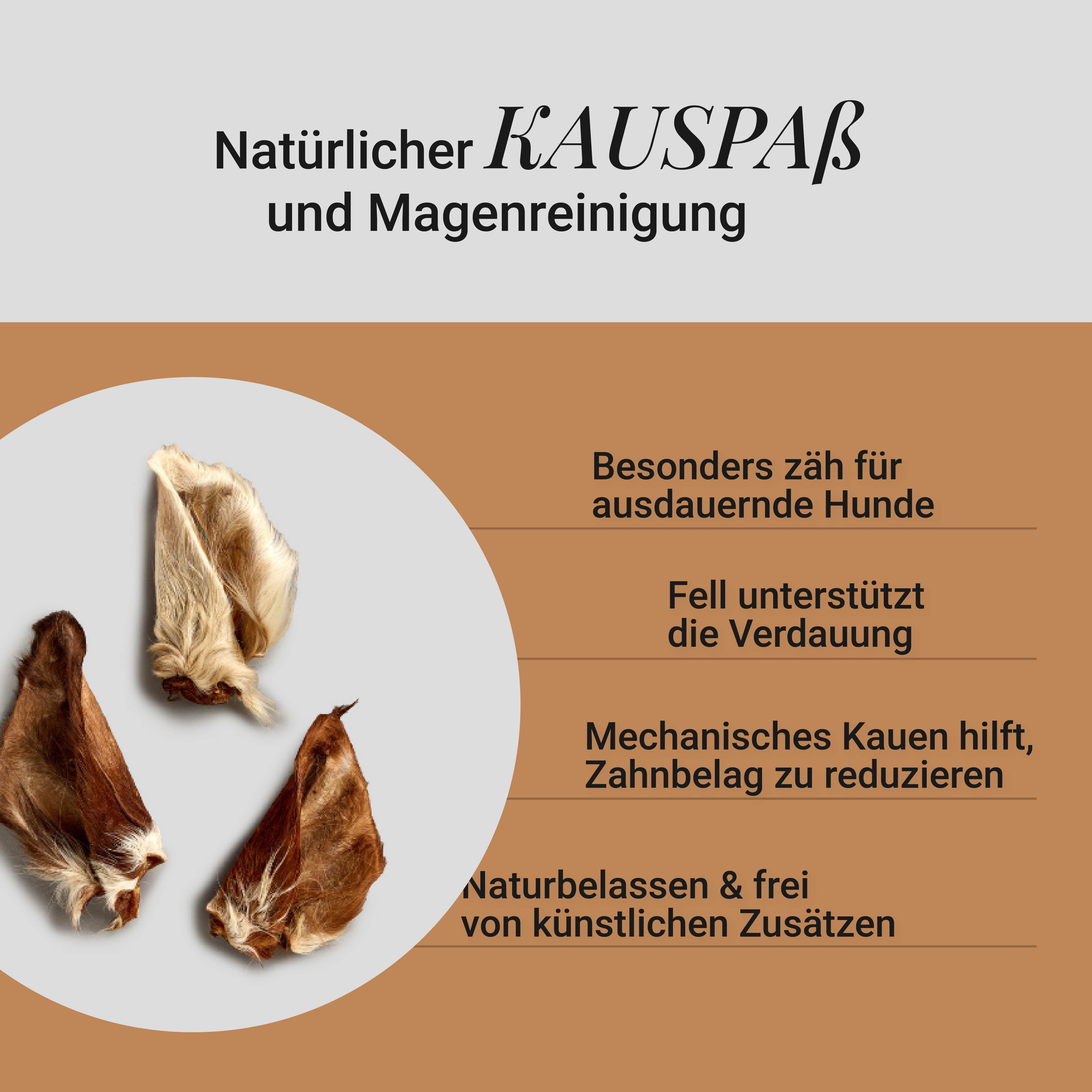 Rinderohren mit Fell, 5 Stück